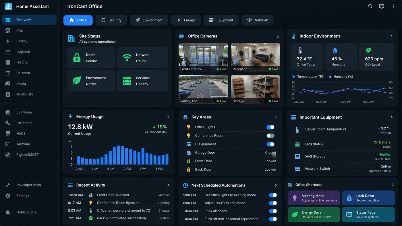 Home Assistant application interface